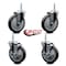 Service Caster 5 Inch Thermoplastic  Rubber Wheel Swivel 58 Inch Threaded Stem Caster Set 2 Brakes SCC SCC-TS20S514-TPRB-58212-2-TLB-2 - alternate 4